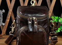 Leather Mens Cell Phone Holster Belt Pouch Mens Side Bag Shoulder Bag for Men - iwalletsmen