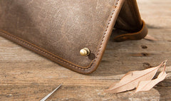 Cool Canvas Leather Mens Bifold Long Wallet Long Wallet for Men - iwalletsmen