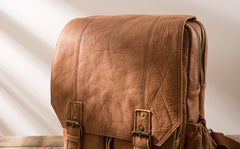 Cool Brown Mens Leather Backpacks Travel Backpacks Laptop Backpack for men - iwalletsmen