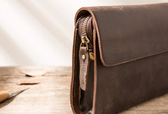 Cool Leather Mens Large Long Zipper Clutch Wallet Long Wallet for Men - iwalletsmen