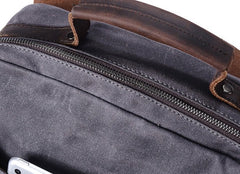 Cool Waxed Canvas Leather Mens Backpacks Canvas Travel Backpacks Canvas School Backpack for Men - iwalletsmen