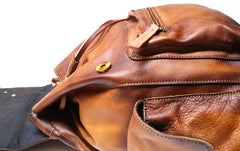 Handmade Cool Leather Mens Backpack Travel Backpacks Laptop Backpack for men - iwalletsmen