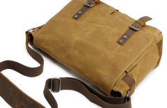 Mens Waxed Canvas Camera Messenger Bag Side Bag Camera Shoulder Bag for Men - iwalletsmen