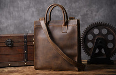 Genuine Leather Mens Cool Messenger Bag Handbag Briefcase Work Bag Business Bag for men