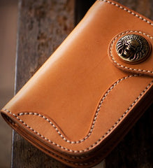 Handmade Leather billfold Mens Chain Biker Wallet Cool Leather Wallet With Chain Wallets for Men