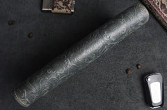 Handmade Leather Floral Mens Cool Travel Long Wallet Card Holder Card Slim Clutch Wallets for Men