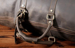 Vintage Leather Mens Large Weekender Bag Travel Bag Duffle Bag - iwalletsmen