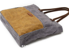Mens Waxed Canvas Tote Bag Canvas Shopper Bag Canvas Shoulder Bag for Men - iwalletsmen