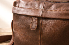 Cool Small Leather Black Mens Messenger Bags Shoulder Bags  for Men - iwalletsmen