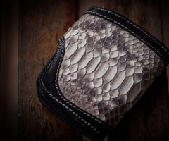 Handmade Leather Biker Wallet Mens Cool billfold Chain Wallet Trucker Wallet with Chain
