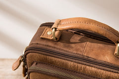Cool Leather Brown Small Mens Messenger Bag Vintage Shoulder Bag  for Men - iwalletsmen