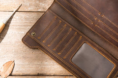 Vintage Cool Mens long Wallet Leather Wallet Long Wallet for Men - iwalletsmen