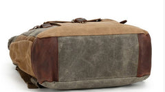 Waxed Canvas Leather Mens Travel Backpacks Canvas Backpack Canvas School Backpack for Men - iwalletsmen