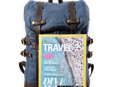 Waxed Canvas Mens Travel Backpack Canvas Hiking Backpack Canvas Backpack for Men - iwalletsmen