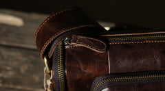 Genuine Leather Mens Cool Shoulder Bag Messenger Bag Chest Bag Bike Bag Cycling Bag for men