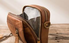 Leather Belt Pouch Belt Cases Mens Waist Bag Small Shoulder Bag for Men - iwalletsmen