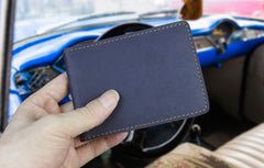 Leather ID Card Wallet leather wallet with id window Womens ID Card Holder Wallet Mens Leather Wallet For ID Cards