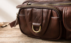 Coffee Cool Leather Fanny Packs Mens Waist Bag Hip Pack Belt Bag for Men - iwalletsmen