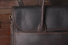 Genuine Leather Mens Cool Messenger Bag Briefcase Work Bag Business Bag for men