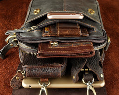 Cool Mens Leather Small Side Bag Belt Pouch Holster Belt Case Waist Pouch for Men - iwalletsmen