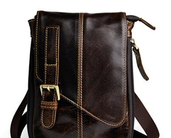 Mens Leather Small Side Bag COURIER BAGs Waist Pouch Holster Belt Case Belt Pouch for Men - iwalletsmen