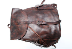 Cool Black Coffee Mens Leather Backpack Travel Backpack School Backpacks for men - iwalletsmen