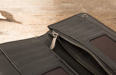Cool Black Wristlet Wallet Leather Mens Long Wallet Long Wallet for Men - iwalletsmen