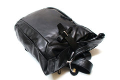Black Leather Mens Backpacks Travel Backpacks Laptop Backpack for men - iwalletsmen