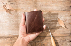 Cool Leather Mens Small Wallets Bifold Slim Front Pocket Wallet for Men - iwalletsmen