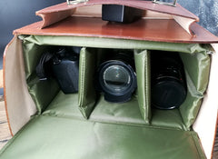 Handmade Vintage Coffee Leather Mens Camera Shoulder Bags Camera Messenger Bag for Men - iwalletsmen