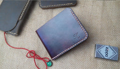 Handmade Vintage Leather Mens Slim Small Wallet Leather Bifold Wallets for Men - iwalletsmen