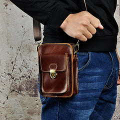 Leather Belt Pouch Mens Waist Bag Shoulder Bag for Men