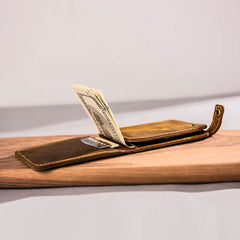 Leather Men Slim Small Wallet Bifold Small Vintage Wallet for Men