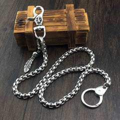 Solid Stainless Steel Long Skull Wallet Chain Cool Punk Rock Biker Trucker Wallet Chain Trucker Wallet Chain for Men