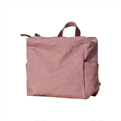 Pink Canvas Mens Womens Cube Rucksack Satchel Backpack Canvas School Backpack for Men Women - iwalletsmen