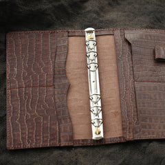 Creative Handmade Leather A6 Journal Travel Notepad Brown Notebook For Men - iwalletsmen