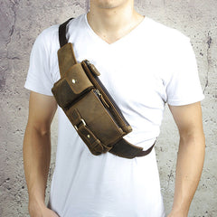 Vintage Leather Mens Fanny Pack Waist Pack Hip Pack Belt Bag for Men - iwalletsmen