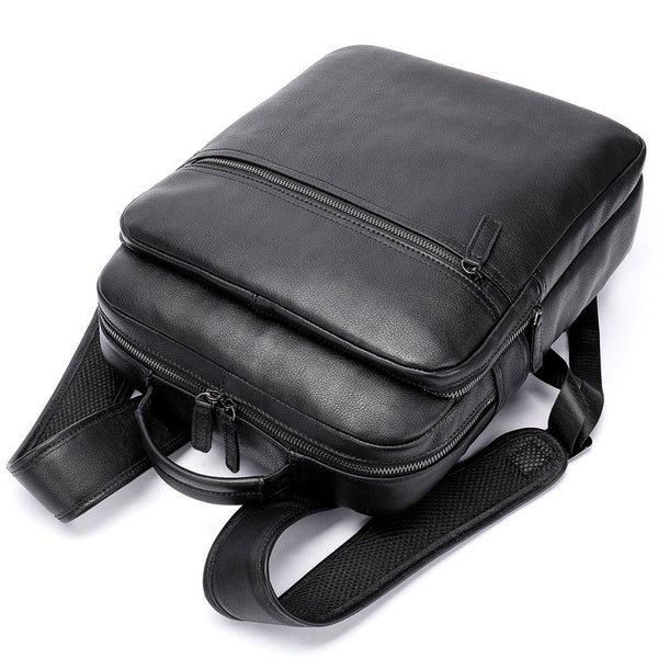 Cool Leather Black Mens Backpacks Vintage School Backpack Travel Backpack Bags for Men - iwalletsmen