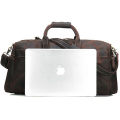 Cool Vintage Coffee Black Leather Mens Overnight Bags Travel Bags Weekender Bags For Men - iwalletsmen