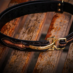 Handmade Genuine Leather Tooled Mens Belt Custom Cool Leather Men Black Belt for Men
