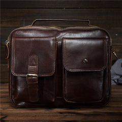 Cool Leather Small Side Bag Handbag Work Bag Business Bag Shoulder Bags For Men - iwalletsmen