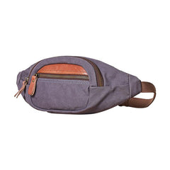 Canvas Leather Mens Womens Fanny Pack Canvas Waist Bag Small Hip Pack for Men - iwalletsmen
