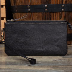 Black Cool Mens long Wallet Wristlet Bag Clutch Bag Red Brown Long Wallets for Men - iwalletsmen