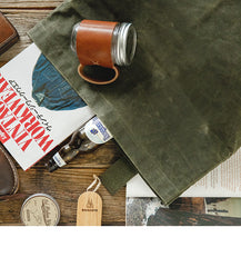 Cool Waxed Canvas Mens Green Military Courier Bag Postman Bag Backpack Large Side Bag For Men - iwalletsmen
