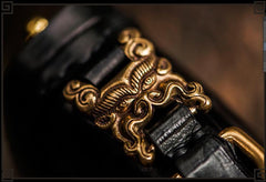 Handmade Leather Tibetan Mens Chain Biker Wallet Cool Leather Wallet Long Clutch Wallets for Men