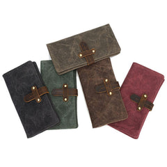 Mens Canvas Long Wallets for men Bifold Cool Men Long Wallet - iwalletsmen