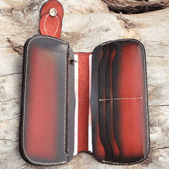 Handmade Mens Cool Leather Chain Wallet Biker Trucker Wallet with Chain - iwalletsmen
