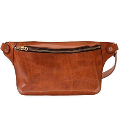 Cool Light Brown Leather Men Chest Bag Waist Bag Tan Fanny Pack Hip Bag Bum Pack For Men - iwalletsmen