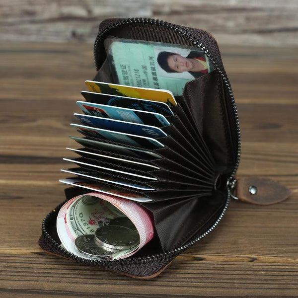 Cool Brown Leather Men's Multi-Card Wallet Coin Wallet Card Wallet For Men - iwalletsmen