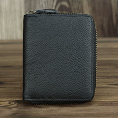 Brown Leather Men Billfold Wallet Leather Black Vertical Bifold Wallet with Coin Pockets For Men - iwalletsmen